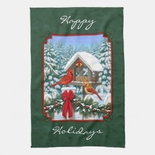 Kardinal Weihnachtsfest Grün Handtuch