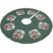Kardinal Weihnachtsfest Grün Polyester Weihnachtsbaumdecke (Schrägansicht)