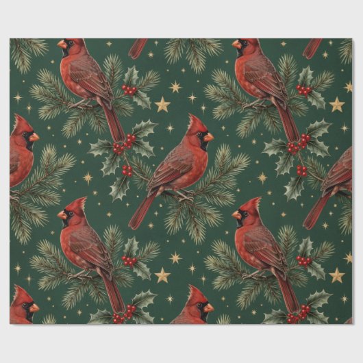 Kardinal-Weihnachtsgeschenkpapier Geschenkpapier (Flach)