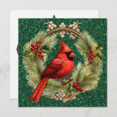 Kardinal Weihnachtskarte (Vorne/Hinten)