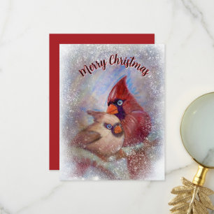 Kardinal Weihnachtskarte Anpassbare Kunstmalerei Dankeskarte