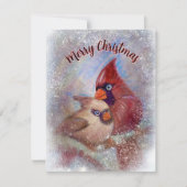 Kardinal Weihnachtskarte Anpassbare Kunstmalerei Dankeskarte (Vorderseite)
