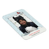 Kardinal Weihnachtskarte, Cartoon Kardinal Foto Magnet (Rechte Seite)