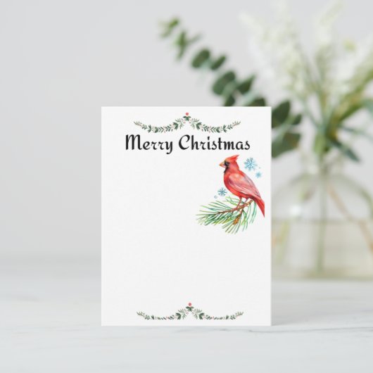 Kardinal Weihnachtskarte Feiertagskarte (Stehend Vorderseite)
