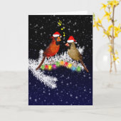 Kardinal Weihnachtskarte (geben Sie Ihre eigene Na Karte (Gelbe Blume)