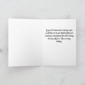 Kardinal Weihnachtskarte Rot und Weiß Streifen Dankeskarte (Innenseite)