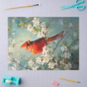 Kardinal Weiße blühende Blume Art Decoupage Seidenpapier (Basteln)