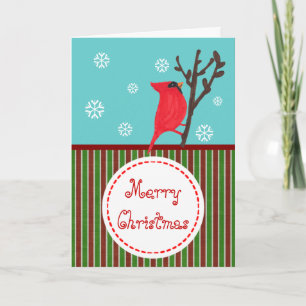 Kardinal Whimsical Christmas Grußkarte Feiertagskarte