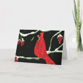 Kardinal Winter Bird Karte (Vorderseite)