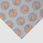 Kardinal Winter Branch Malerei Original Bird Art Seidenpapier (Ausschnitt)