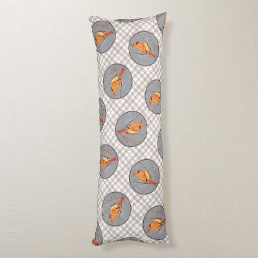 Kardinal Winter Branch Malerei Original Bird Art Seitenschläferkissen (Rückseite (Vertikal))