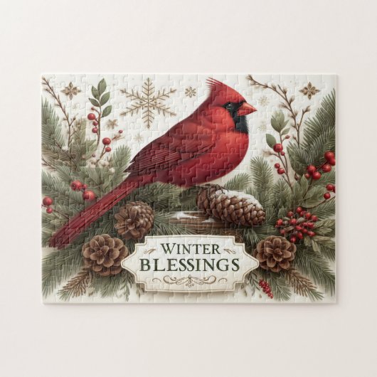 Kardinal Winter Segen Puzzle (Horizontal)