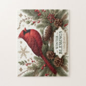 Kardinal Winter Segen Puzzle (Vertikal)