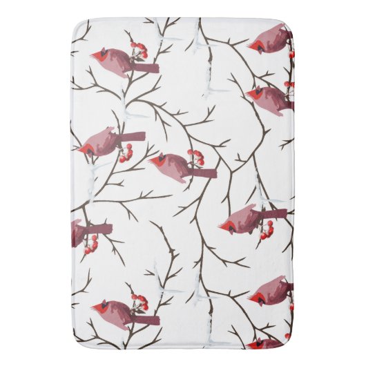 Kardinal-, Winter- und Schneemuster Badematte (Vorderseite Vertikal)