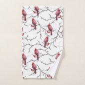 Kardinal-, Winter- und Schneemuster Badhandtuch Set (Handtuch)