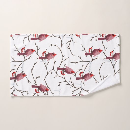 Kardinal-, Winter- und Schneemuster Badhandtuch Set (Handtuch)
