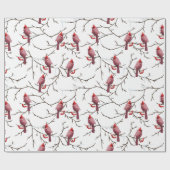 Kardinal-, Winter- und Schneemuster Geschenkpapier (Flach)