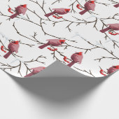 Kardinal-, Winter- und Schneemuster Geschenkpapier (Ecke)
