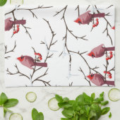 Kardinal-, Winter- und Schneemuster Geschirrtuch (Gefaltet)