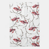 Kardinal-, Winter- und Schneemuster Geschirrtuch (Vertikal)