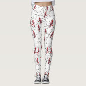 Kardinal-, Winter- und Schneemuster Leggings (Vorderseite)