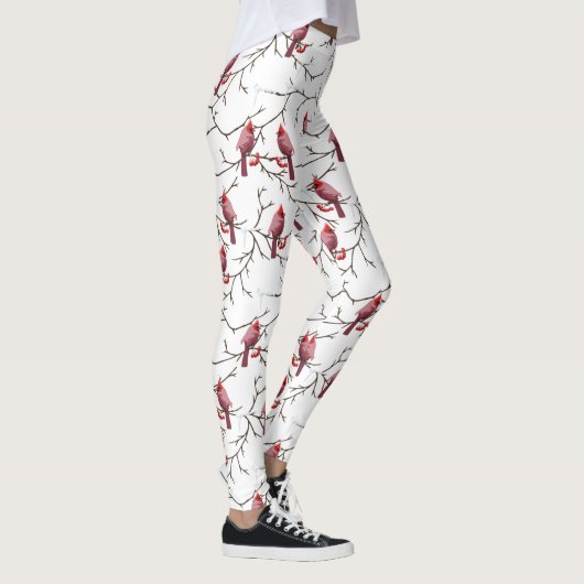Kardinal-, Winter- und Schneemuster Leggings (Rechts)