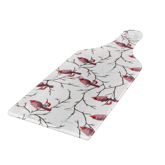 Kardinal-, Winter- und Schneemuster Schneidebrett (Ecke)