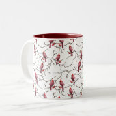 Kardinal-, Winter- und Schneemuster Zweifarbige Tasse (Vorderseite Links)