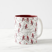 Kardinal-, Winter- und Schneemuster Zweifarbige Tasse (VorderseiteRechts)