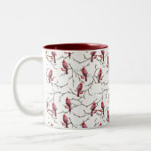 Kardinal-, Winter- und Schneemuster Zweifarbige Tasse (Links)