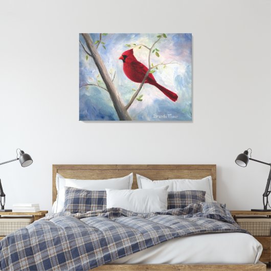 Kardinal Wrapped Canvas Leinwanddruck (Insitu (Schlafzimmer))