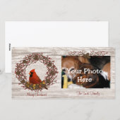 Kardinal-Wreath-Fotokarte Feiertagskarte (Vorne/Hinten)