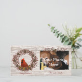 Kardinal-Wreath-Fotokarte Feiertagskarte (Stehend Vorderseite)