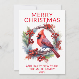 Kardinal Wreath Red Holiday Card Einladung