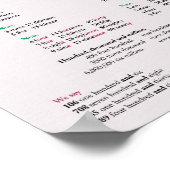 Kardinal Ziffern in Englisch Poster (Ecke)