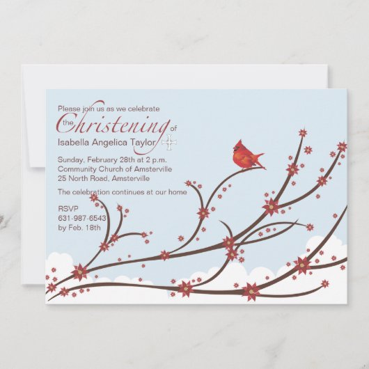 Kardinal zu einer Zweigstelle Einladung (Vorderseite)