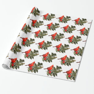 Kardinal zum Holly Wrapping Paper Geschenkpapier