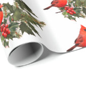 Kardinal zum Holly Wrapping Paper Geschenkpapier (Rolleneckpunkt)