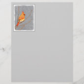 Kardinal zur Zweigmalerei - Originale Vogelkunst (Vorderseite)