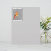 Kardinal zur Zweigmalerei - Originale Vogelkunst (Stehend Vorderseite)