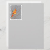 Kardinal zur Zweigmalerei - Originale Vogelkunst (Vorne/Hinten)