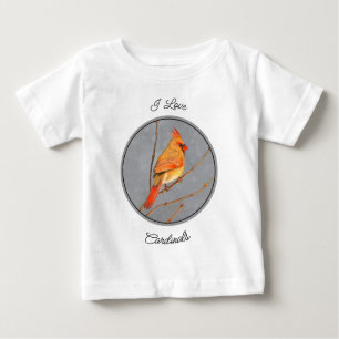 Kardinal zur Zweigmalerei - Originale Vogelkunst Baby T-shirt