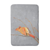 Kardinal zur Zweigmalerei - Originale Vogelkunst Badematte (Vorderseite Vertikal)