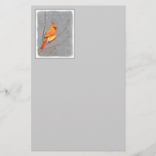 Kardinal zur Zweigmalerei - Originale Vogelkunst Briefpapier