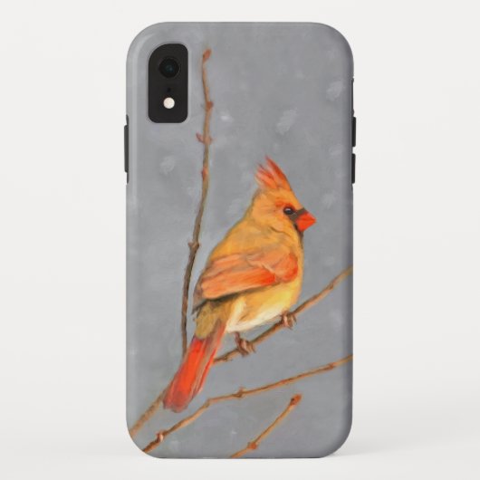 Kardinal zur Zweigmalerei - Originale Vogelkunst Case-Mate iPhone Hülle (Rückseite)