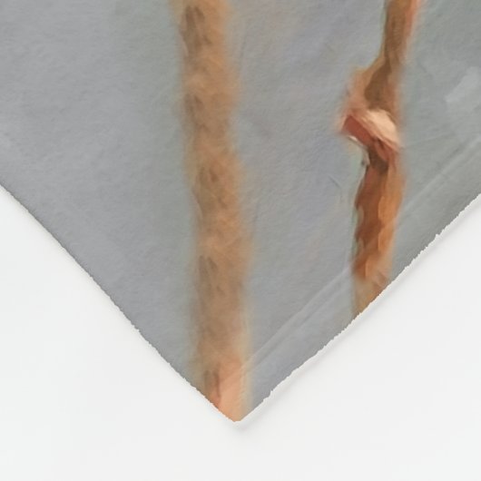 Kardinal zur Zweigmalerei - Originale Vogelkunst Fleecedecke (Ecke)