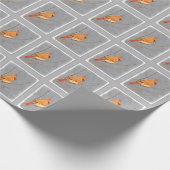 Kardinal zur Zweigmalerei - Originale Vogelkunst Geschenkpapier (Ecke)