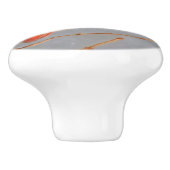 Kardinal zur Zweigmalerei - Originale Vogelkunst Keramikknauf (Seitenansicht)