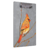 Kardinal zur Zweigmalerei - Originale Vogelkunst Klemmbrett (Rechts)