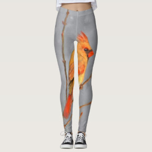 Kardinal zur Zweigmalerei - Originale Vogelkunst Leggings